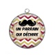 Pendentif Cabochon Argent - un parrain qui déchire- cabochon verre ou résine, pendentif