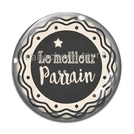 Cabochon Verre - le meilleur parrain- cabochon verre ou résine