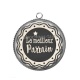 Pendentif Cabochon Argent - le meilleur parrain- cabochon verre ou résine