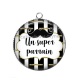 Pendentif Cabochon Argent - un super parrain- 