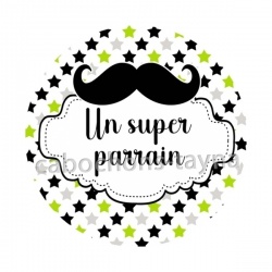 un super parrain- Cabochon verre ou résine, pendentif