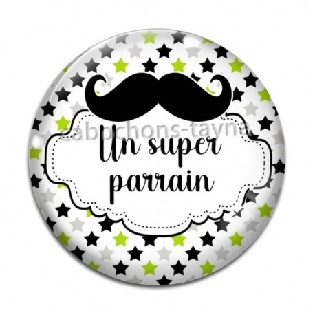 Cabochon Verre - un super parrain- Cabochon verre ou résine, pendentif