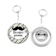 Porte clés décapsuleur - un super parrain- Cabochon verre ou résine, pendentif