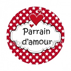 parrain d'amour- Cabochon verre ou résine, magnet