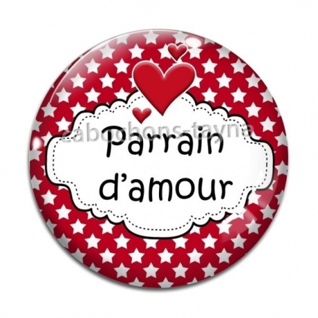Cabochon Verre - parrain d'amour- Cabochon verre ou résine, magnet