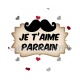 je t'aime parrain- cabochon verre ou résine, pendentif
