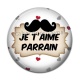 Cabochon Résine - je t'aime parrain- cabochon verre ou résine, pendentif