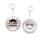 Porte clés décapsuleur - je t'aime parrain- cabochon verre ou résine, pendentif
