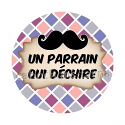 un parrain qui déchire- cabochon verre ou résine, pendentif