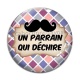 Cabochon Verre - un parrain qui déchire- cabochon verre ou résine, pendentif