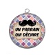 Pendentif Cabochon Argent - un parrain qui déchire- cabochon verre ou résine, pendentif