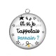 Pendentif Cabochon Argent - et si je t'appelais parrain