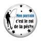 Cabochon Verre - mon parrain c'est le roi de la pêche