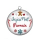 Pendentif Cabochon Argent - joyeux noël parrain