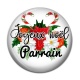 Cabochon Résine - joyeux noël parrain- cabochon verre ou résine, pendentif