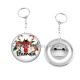 Porte clés décapsuleur - joyeux noël parrain- cabochon verre ou résine, pendentif