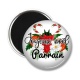 Magnet's - joyeux noël parrain- cabochon verre ou résine, pendentif