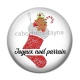 Cabochon Résine - joyeux noël parrain- cabochon verre ou résine, magnet