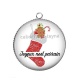 Pendentif Cabochon Argent - joyeux noël parrain- cabochon verre ou résine, magnet