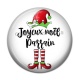Cabochon Résine - joyeux noël parrain- cabochon verre ou résine, pendentif