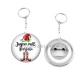 Porte clés décapsuleur - joyeux noël parrain- cabochon verre ou résine, pendentif