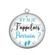 Pendentif Cabochon Argent - et si je t'appelais parrain- cabochon verre ou résine, decapsuleur