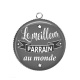 Pendentif Cabochon Argent - le meilleur parrain au monde