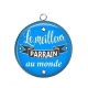 Pendentif Cabochon Argent - le meilleur parrain au monde