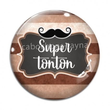 Cabochon Verre - super tonton- cabochon verre ou résine,pendentif