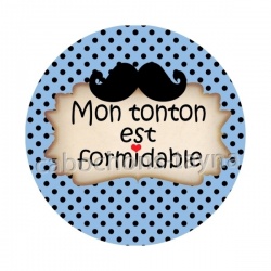 mon tonton est formidable- cabochon verre ou résine, pendentif