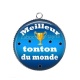 Pendentif Cabochon Argent - meilleur tonton du monde