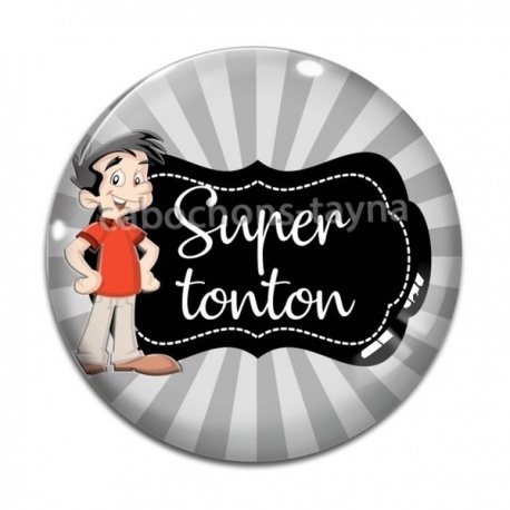 Cabochon Verre - super tonton- cabochon verre ou résine,pendentif