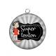 Pendentif Cabochon Argent - super tonton- cabochon verre ou résine,pendentif