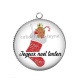 Pendentif Cabochon Argent - joyeux noel tonton