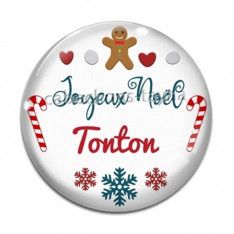 Cabochon Verre - joyeux noel tonton