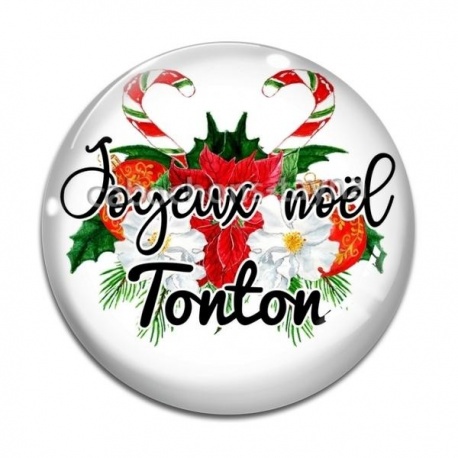 Cabochon Verre -  joyeux noel tonton