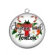 Pendentif Cabochon Argent -  joyeux noel tonton