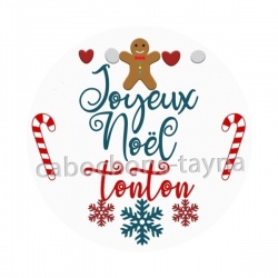 joyeux noël tonton- cabochon verre ou résine, porte clés
