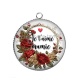 Pendentif Cabochon Argent - je t'aime mamie