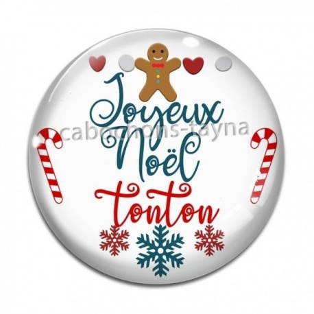 Cabochon Verre -  joyeux noel tonton