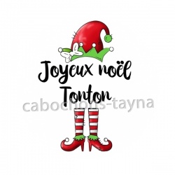 joyeux noel tonton- cabochon verre ou résine, pendentif