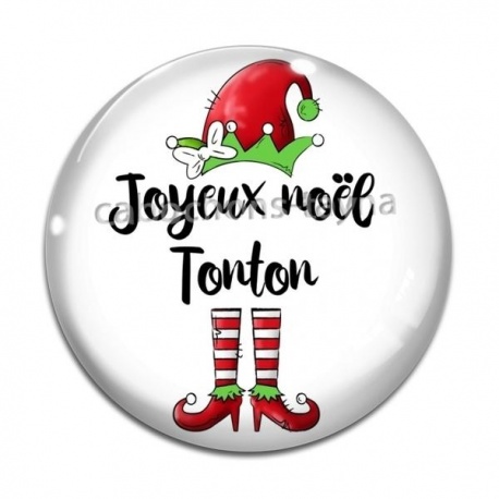 Cabochon Verre -  joyeux noel tonton