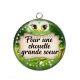 Pendentif Cabochon Argent - pour une chouette grande soeur