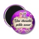 Magnet's - une chouette petite soeur- cabochon verre ou résine- magnet
