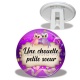 Trépied - une chouette petite soeur- cabochon verre ou résine- magnet