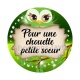 une chouette petite soeur- cabochon verre ou résine