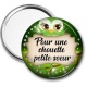 Miroir de poche - une chouette petite soeur- cabochon verre ou résine-