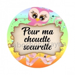 pour ma chouette soeurette- cabochon verre ou résine-