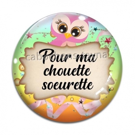 Cabochon Verre - pour ma chouette s?urette- cabochon verre ou résine-