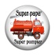 Cabochon Résine - super papa super pompier